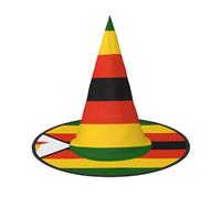 SamLng Cappello da strega con bandiera dello Zimbabwe per adulti, cappello per feste in maschera, carnevale, cosplay, cappello decorativo a punta in corno