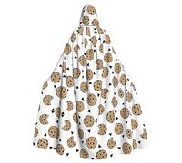 SamLng Cookies Food Chocolate Chip Biscotti Mantello con Cappuccio per Adulti - Comodo e resistente Mantello con Cappuccio per Halloween, Pasqua, Carnevale, Natale