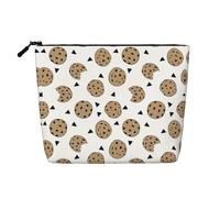 SamLng Cookies Food Chocolate Chip Biscuits Organizer versatile per articoli da toeletta - Borsa per trucchi in canapa finta - Borsa cosmetica riutilizzabile con sacchetto con cerniera, nero, Taglia