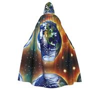 SamLng Cosmic Earth - Mantello con cappuccio per adulti, comodo e resistente, per Halloween, Pasqua, Carnevale, Natale