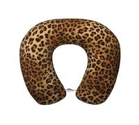 SamLng Cuscino da viaggio in memory foam a forma di U con simpatico leopardo, perfetto per guardare film, lavorare, guidare e rilassarsi