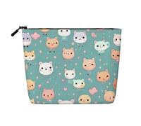 SamLng Cute Fox Organizer versatile per articoli da toeletta - Borsa per trucchi in canapa finta - Borsa cosmetica riutilizzabile con astuccio con cerniera, nero, Taglia unica
