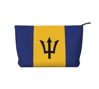 SamLng Flag of Barbados - Trousse in velluto a coste con cerniera, organizer per cosmetici e articoli da toeletta - Pratica borsa per trucco da donna, nera, taglia unica