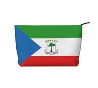 SamLng Flag of Equatorial, trousse in velluto a coste con cerniera, organizer per cosmetici e articoli da toeletta, pratica borsa per trucco da donna, nera, taglia unica