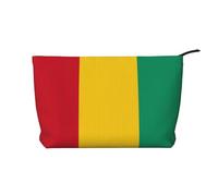 SamLng Flag of Guinea - Trousse in velluto a coste, organizer per cosmetici e articoli da toeletta con cerniera, pratica borsa per trucco da donna, colore nero, taglia unica