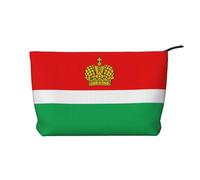SamLng Flag of Kaluga - Trousse in velluto a coste con cerniera per cosmetici e articoli da toeletta - Pratica borsa per trucco da donna, nera, taglia unica