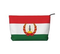 SamLng Flag of Mahabad - Trousse in velluto a coste con cerniera, organizer per cosmetici e articoli da toeletta - Pratica borsa per trucco da donna, nera, taglia unica