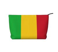 SamLng Flag of Mali - Trousse in velluto a coste con cerniera, organizer per cosmetici e articoli da toeletta - Pratica borsa per trucco da donna, nera, taglia unica