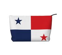 SamLng Flag of Panama - Trousse in velluto a coste con cerniera, organizer per cosmetici e articoli da toeletta - Pratica borsa per trucco da donna, nera, taglia unica
