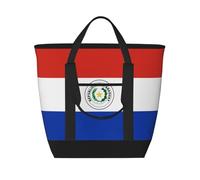 SamLng Flag of Paraguay - Borsa tote isolata di grande capacità, riutilizzabile e regolabile, per lavoro, picnic, viaggi e attività all'aperto, nera, taglia unica