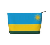 SamLng Flag of Rwanda - Trousse in velluto a coste con cerniera, organizer per cosmetici e articoli da toeletta - Pratica borsa per trucco da donna, nera, taglia unica