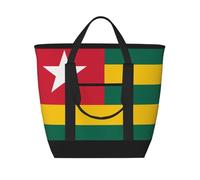 SamLng Flag of Togo - Borsa tote isolata di grande capacità, riutilizzabile e regolabile per lavoro, picnic, viaggi e attività all'aperto