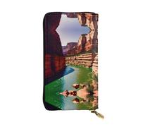 SamLng Grand Canyon - Portafoglio lungo in pelle con stampa Grand Canyon da donna, alla moda e leggero, impermeabile, nero, taglia unica, Nero , Taglia unica