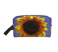 SamLng Grande borsa cosmetica da viaggio - Bloom Sunflower Full-Print Design, organizer portatile per articoli da toeletta, astuccio multiuso per trucco, bianco, taglia unica, bianco, Taglia unica