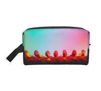 SamLng Grande borsa cosmetica da viaggio - Bright Beautiful Colorful Art Full-Print Design, organizer portatile per articoli da toeletta, astuccio multiuso per trucco, bianco, taglia unica, Bianco