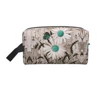 SamLng Grande borsa cosmetica da viaggio - Daisy Flowers Full-Print Design, organizer portatile per articoli da toeletta, astuccio multiuso per trucco, bianco, taglia unica, bianco, Taglia unica