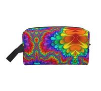 SamLng Grande borsa cosmetica da viaggio - Design con stampa a colori vivaci, organizer portatile per articoli da toeletta, astuccio multiuso per trucco, bianco, taglia unica, Bianco, One Size