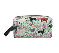 SamLng Grande borsa cosmetica da viaggio - Design con stampa di animali della fattoria, organizer portatile per articoli da toeletta, borsa multiuso per trucco, bianca, taglia unica, bianco, Taglia