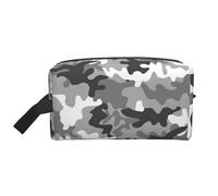 SamLng Grande borsa cosmetica da viaggio - Design digitale mimetico con stampa completa, organizer portatile per articoli da toeletta, borsa multiuso per trucco, bianco, Taglia unica