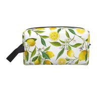 SamLng Grande borsa cosmetica da viaggio - Fresh Tropical Lemons Full-Print Design, organizer portatile per articoli da toeletta, borsa multiuso per trucco, bianco, taglia unica, bianco, Taglia unica