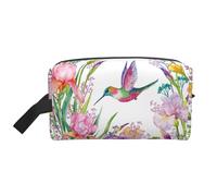 SamLng Grande borsa cosmetica da viaggio - giardino con uccelli e fiori design a stampa completa, organizer portatile per articoli da toeletta, borsa multiuso per trucco, bianco, Taglia unica
