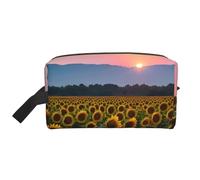 SamLng Grande borsa cosmetica da viaggio - girasole sole design con stampa completa, organizer portatile per articoli da toeletta, borsa multiuso per trucco, bianco, Taglia unica