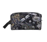 SamLng Grande borsa cosmetica da viaggio - Libellule grigio con stampa completa, organizer portatile per articoli da toeletta, astuccio multiuso per trucco, bianco, taglia unica, bianco, Taglia unica