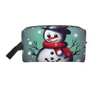 SamLng Grande borsa cosmetica da viaggio - Merry Christmas Day Snowman Full-Print Design, organizer portatile per articoli da toeletta, astuccio multiuso per trucco, bianco, taglia unica, bianco