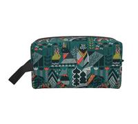 SamLng Grande borsa cosmetica da viaggio, motivo animali verdi, organizer portatile per articoli da toeletta multiuso, colore bianco, taglia unica, Bianco, One Size