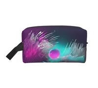 SamLng Grande borsa cosmetica da viaggio - Music Sound Wave Full-Print Design, organizer portatile per articoli da toeletta, borsa multiuso per trucco, bianco, taglia unica, Bianco, One Size