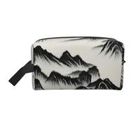 SamLng Grande borsa cosmetica da viaggio - Paesaggio Cinese pittura Full Print Design Portable Toiletry Organizer borsa multiuso per trucco, bianco, taglia unica, Bianco, One Size
