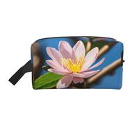 SamLng Grande borsa cosmetica da viaggio - rosa fiore di mandorla piena stampa, organizer portatile per articoli da toeletta, borsa multiuso per trucco, bianco, Taglia unica