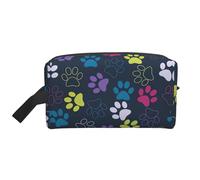 SamLng Grande borsa cosmetica da viaggio - Simpatica zampa di cane, design con stampa completa, organizer portatile per articoli da toeletta, borsa multiuso per trucco, bianco, Taglia unica