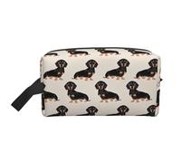 SamLng Grande borsa cosmetica da viaggio - Simpatico design con stampa a forma di cane, organizer portatile per articoli da toeletta, borsa multiuso per trucco, bianca, taglia unica, Bianco, One Size