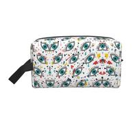 SamLng Grande borsa da viaggio per cosmetici, design con stampa completa, organizer portatile per articoli da toeletta, astuccio multiuso per trucco, bianco, taglia unica, Bianco, One Size