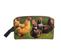 SamLng Grande borsa da viaggio per cosmetici, design con stampa di gallo, organizer portatile per articoli da toeletta, astuccio multiuso per trucco, bianco, taglia unica, bianco, Taglia unica
