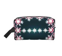 SamLng Grande borsa da viaggio per cosmetici, design con stampa natalizia, organizer portatile per articoli da toeletta, astuccio multiuso per trucco, bianco, taglia unica, Bianco, One Size