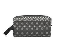 SamLng Grande borsa da viaggio per cosmetici, design tribale grigio, con stampa completa, organizer portatile per articoli da toeletta, astuccio multiuso per trucco, bianco, taglia unica, Bianco, One