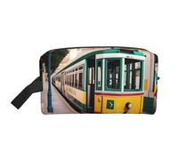 SamLng lisbon Tram - Beauty case da viaggio con stampa, per uomini e donne, organizer portatile per uso quotidiano, bianco, taglia unica, bianco, Taglia unica