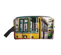 SamLng Lisbon Tram - Beauty case da viaggio grande, design con stampa completa, organizer portatile per articoli da toeletta, borsa multiuso per trucco, bianco, Taglia unica