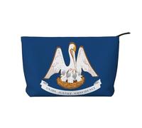 SamLng Louisiana State Flag - Trousse in velluto a coste con cerniera per cosmetici e articoli da toeletta - Pratica custodia per trucco da donna, nera, taglia unica