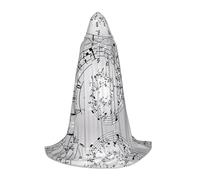 SamLng Mantello da parete con cappuccio con note musicali, costume da gioco di ruolo, per adolescenti, adatto per cosplay, Natale, Halloween, Pasqua, Carnevale