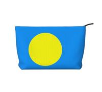 SamLng Palauan Flag - Trousse in velluto a coste con cerniera, organizer per cosmetici e articoli da toeletta, pratica borsa per trucco da donna, nera, taglia unica
