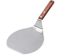 SamLng Paletta Pizza in Acciaio Inox Set per Torte e Pizze | Manico in legno e superficie rotonda, ideale per infornare dolci e pizze