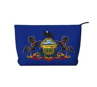 SamLng Pennsylvania State Flag - Trousse in velluto a coste con cerniera per cosmetici e articoli da toeletta - Pratica custodia per trucco da donna