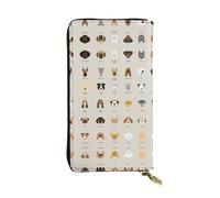 SamLng Pochette lunga in pelle con stampa di razza canina vintage - Tasca portamonete alla moda, personalizzata e resistente, Nero , Taglia unica