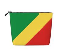 SamLng Repubblica del Congo - Organizer versatile per articoli da toeletta: borsa per trucchi in canapa finta, borsa da viaggio per accessori per il trucco, nera, taglia unica