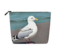 SamLng Simpatico gabbiano organizer versatile per articoli da toeletta: borsa per trucchi in canapa finta, borsa da viaggio per articoli da toeletta e accessori per il trucco, nero, taglia unica