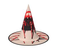 SamLng Simpatico piccolo ragno rosso cappello da strega per adulti - Cappello da festa per feste in maschera, carnevale, cosplay - Cappello decorativo a punta in corno