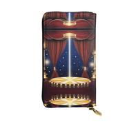 SamLng Stage Magic Print Portafoglio lungo in pelle con stampa - Personalizzato, comodo e leggero, con porta carte di credito, tasca portamonete, Nero , Taglia unica